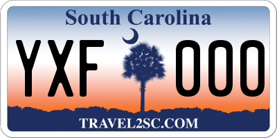 SC license plate YXF000