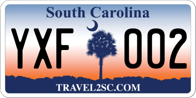 SC license plate YXF002