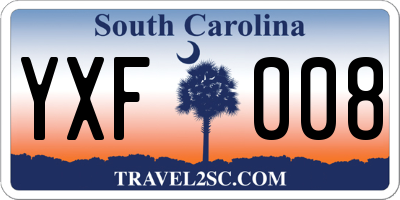 SC license plate YXF008