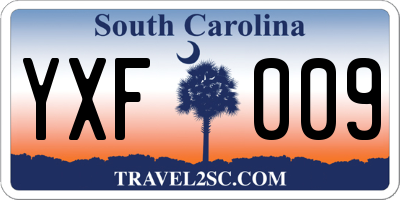 SC license plate YXF009