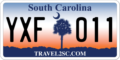 SC license plate YXF011