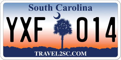 SC license plate YXF014