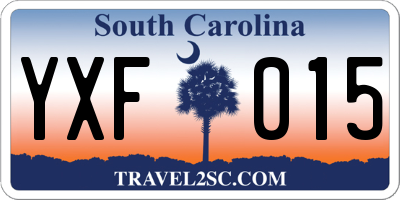 SC license plate YXF015