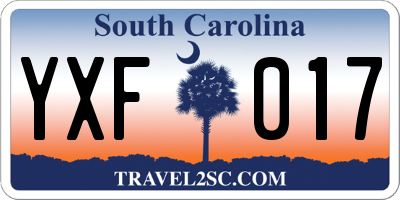 SC license plate YXF017