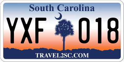 SC license plate YXF018