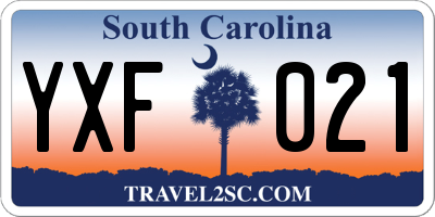 SC license plate YXF021