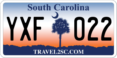 SC license plate YXF022