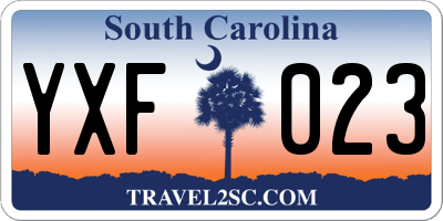 SC license plate YXF023