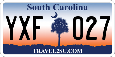 SC license plate YXF027
