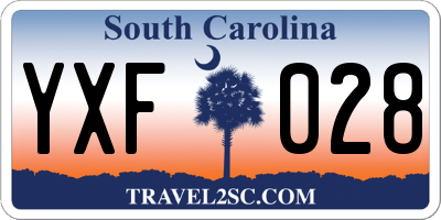 SC license plate YXF028