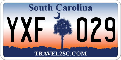 SC license plate YXF029