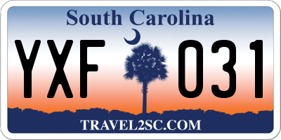 SC license plate YXF031
