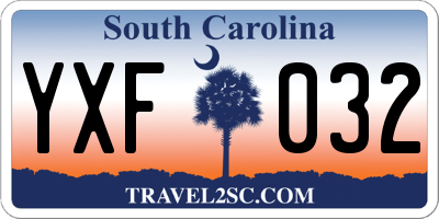 SC license plate YXF032