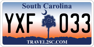 SC license plate YXF033