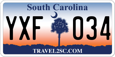 SC license plate YXF034