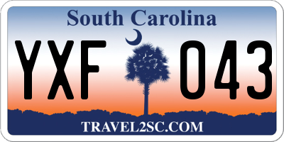 SC license plate YXF043
