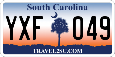 SC license plate YXF049