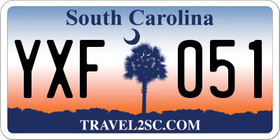 SC license plate YXF051