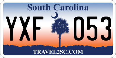 SC license plate YXF053