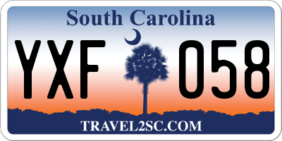 SC license plate YXF058