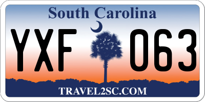SC license plate YXF063