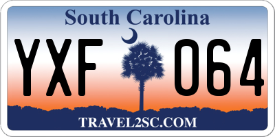 SC license plate YXF064