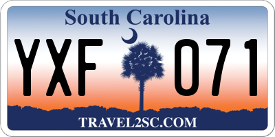 SC license plate YXF071