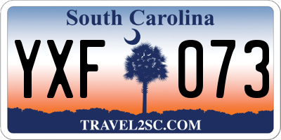 SC license plate YXF073