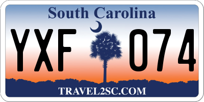 SC license plate YXF074