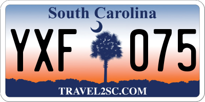 SC license plate YXF075