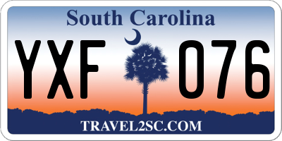 SC license plate YXF076