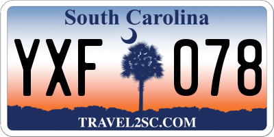 SC license plate YXF078