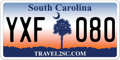 SC license plate YXF080