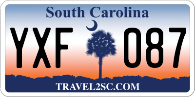 SC license plate YXF087
