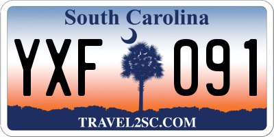 SC license plate YXF091