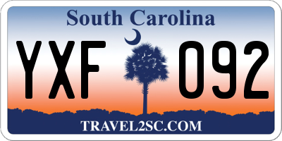 SC license plate YXF092