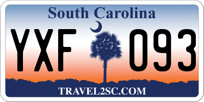 SC license plate YXF093