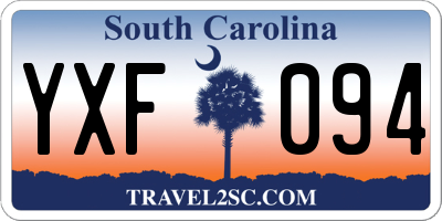 SC license plate YXF094