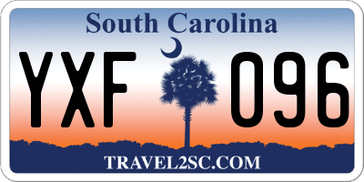 SC license plate YXF096