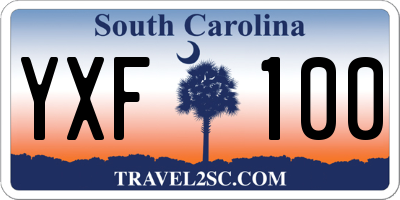 SC license plate YXF100