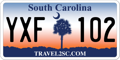 SC license plate YXF102
