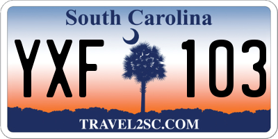 SC license plate YXF103