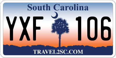 SC license plate YXF106