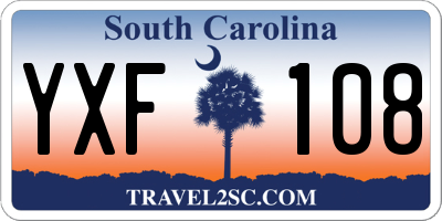SC license plate YXF108