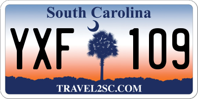 SC license plate YXF109