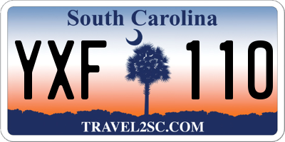SC license plate YXF110