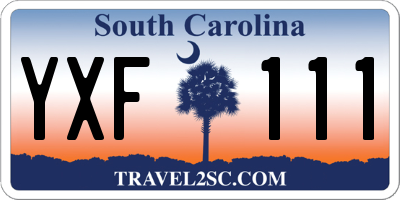 SC license plate YXF111