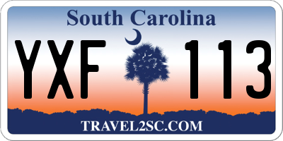 SC license plate YXF113