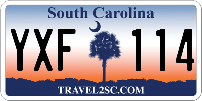 SC license plate YXF114