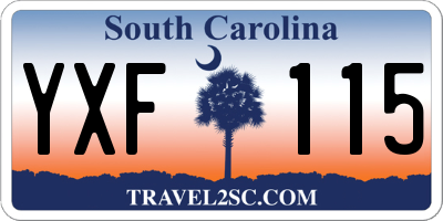 SC license plate YXF115